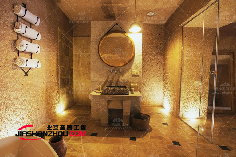 天然巖洞酒店衛浴為奢華空間設計是豪華度假勝地優選
