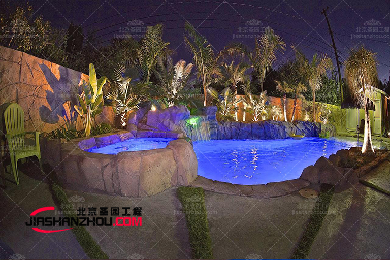 張家港中聯皇冠小區人工TCP塑石假山景觀項目