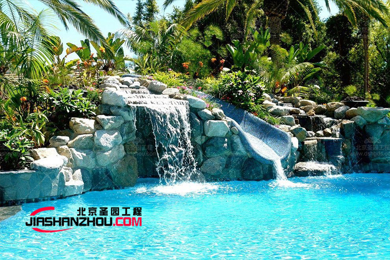 北京廠家新豪華塑石假山水池設計案例圖欣賞