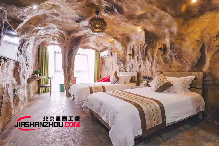 色彩繽紛的建筑藝術水泥仿真窯洞酒店制作