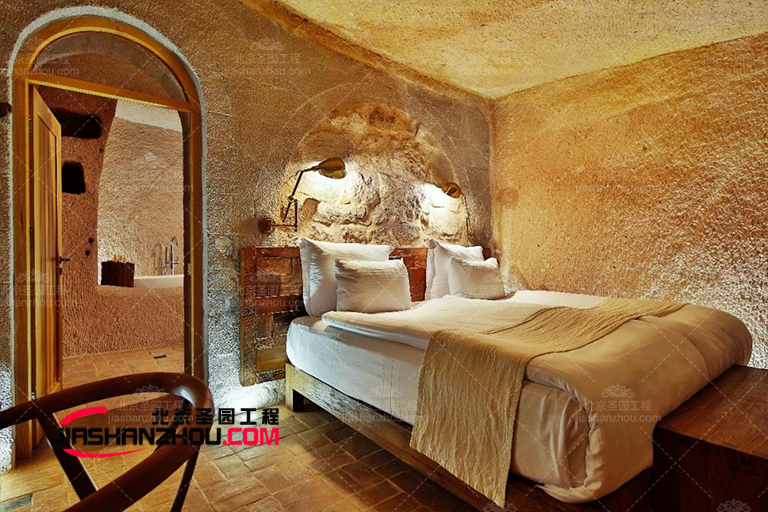 西安現代仿真窯洞民宿空間悠閑舒適等你來體驗