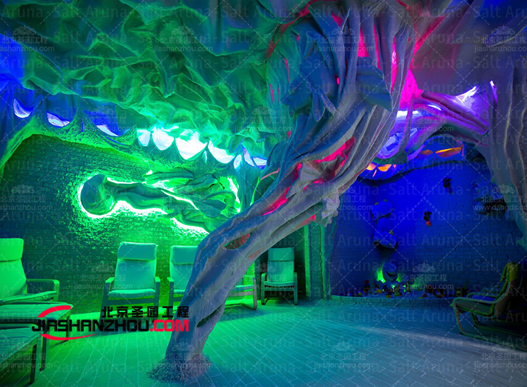 通過柔和溫暖的燈光為喜馬拉雅山鹽療房照亮特殊效果