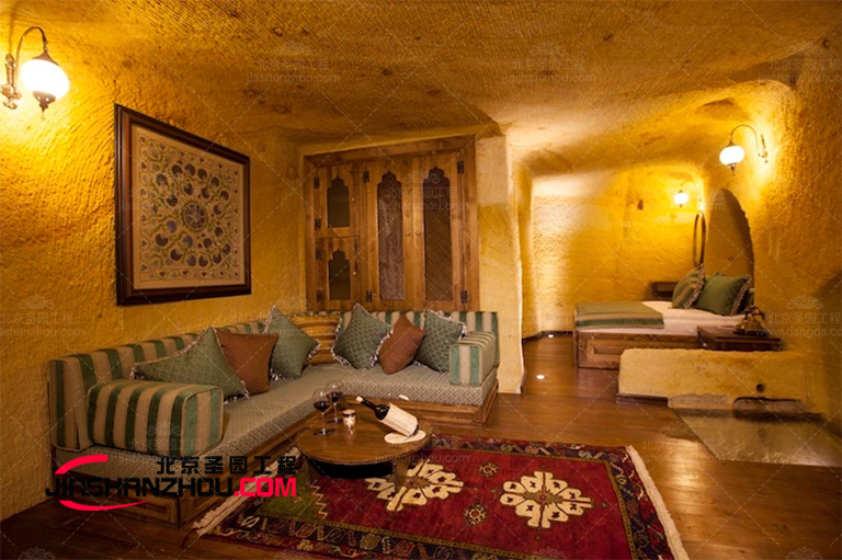 為現代仿古巖洞主題酒店室內添點不一樣的裝飾