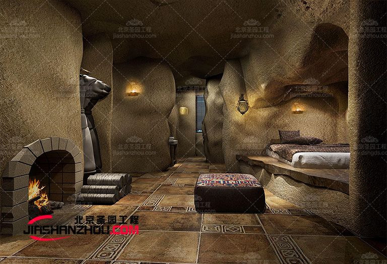 海南現(xiàn)代仿真山洞別墅民宿僅僅照明布局就大有文章