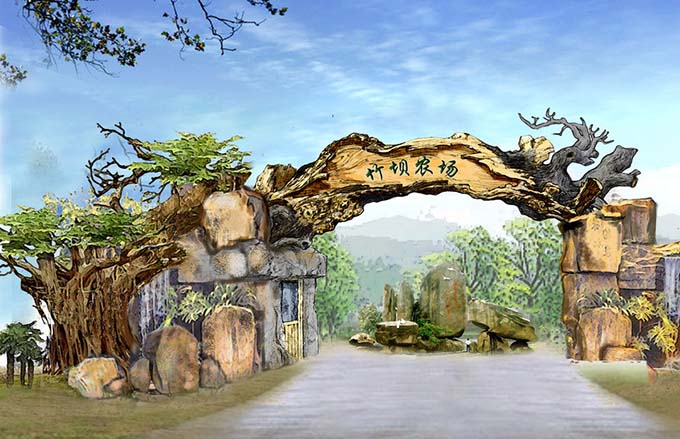 生態園大門作為園林景觀裝飾得到大多數人們的喜愛