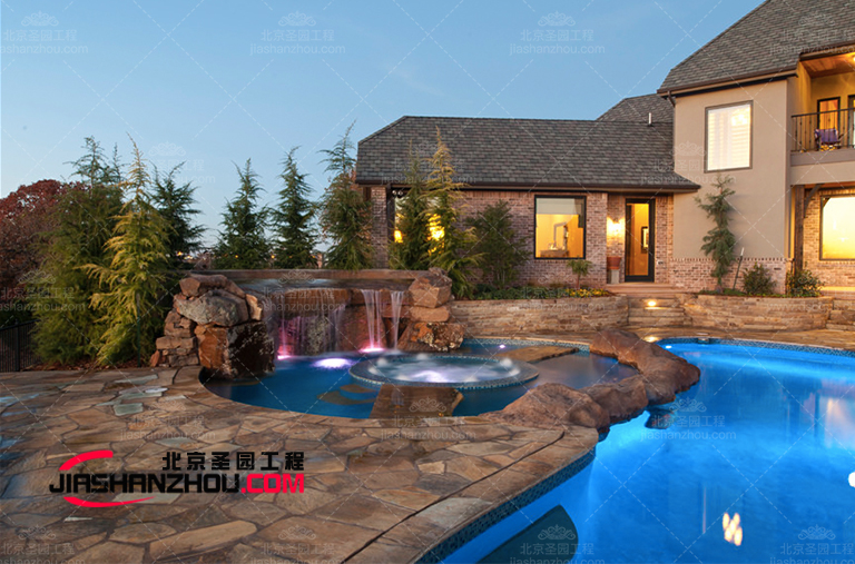 云南印象城別墅區(qū)塑石假山溫泉池設(shè)計(jì)美圖