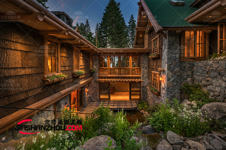 甘肅蘭州環保型仿木屋房子 營造唯美意境