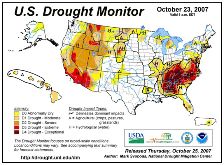 美國干旱監測圖.jpg 美國干旱監測圖