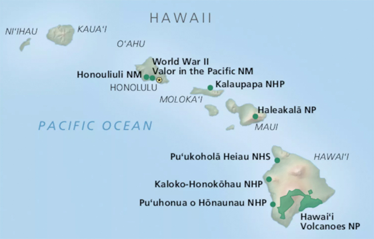 夏威夷國(guó)家公園的地圖.jpg 夏威夷國(guó)家公園的地圖