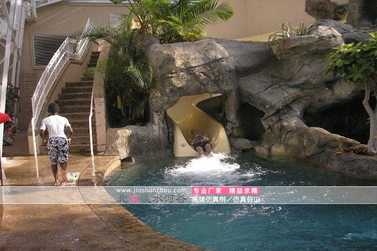 室內假山假樹景觀圖片