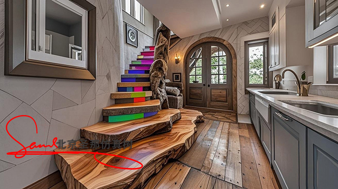 水泥仿木臺(tái)階