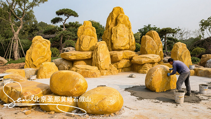 黃蠟石假山.jpeg 黃蠟石假山