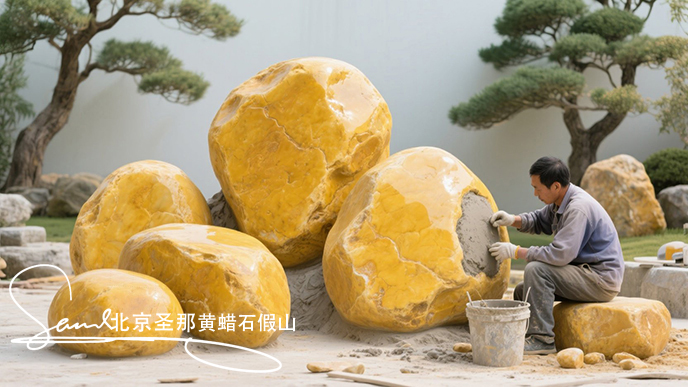 黃蠟石假山.jpg 黃蠟石假山