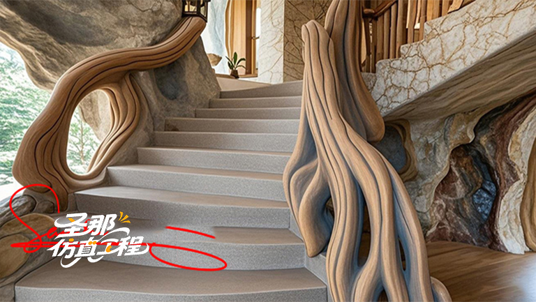 水泥仿木樓梯.jpg 水泥仿木樓梯