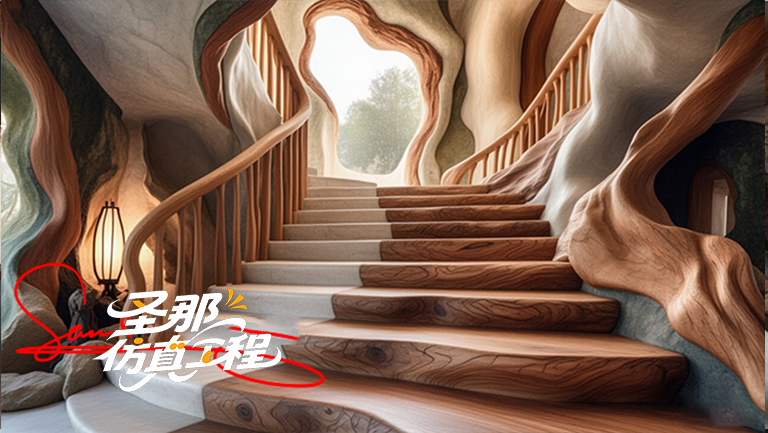 水泥仿木樓梯.jpg 水泥仿木樓梯